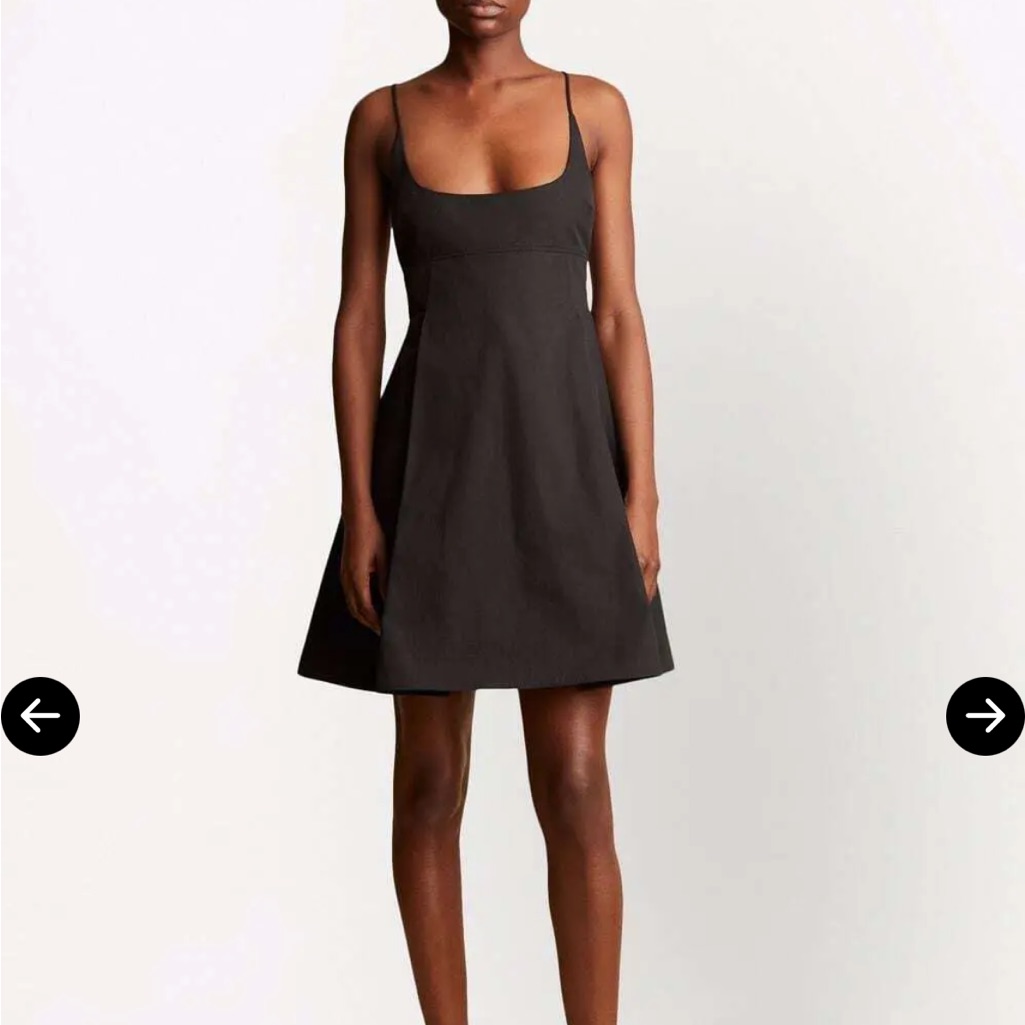 Khaite Black Sleeveless A-Line Mini Dress